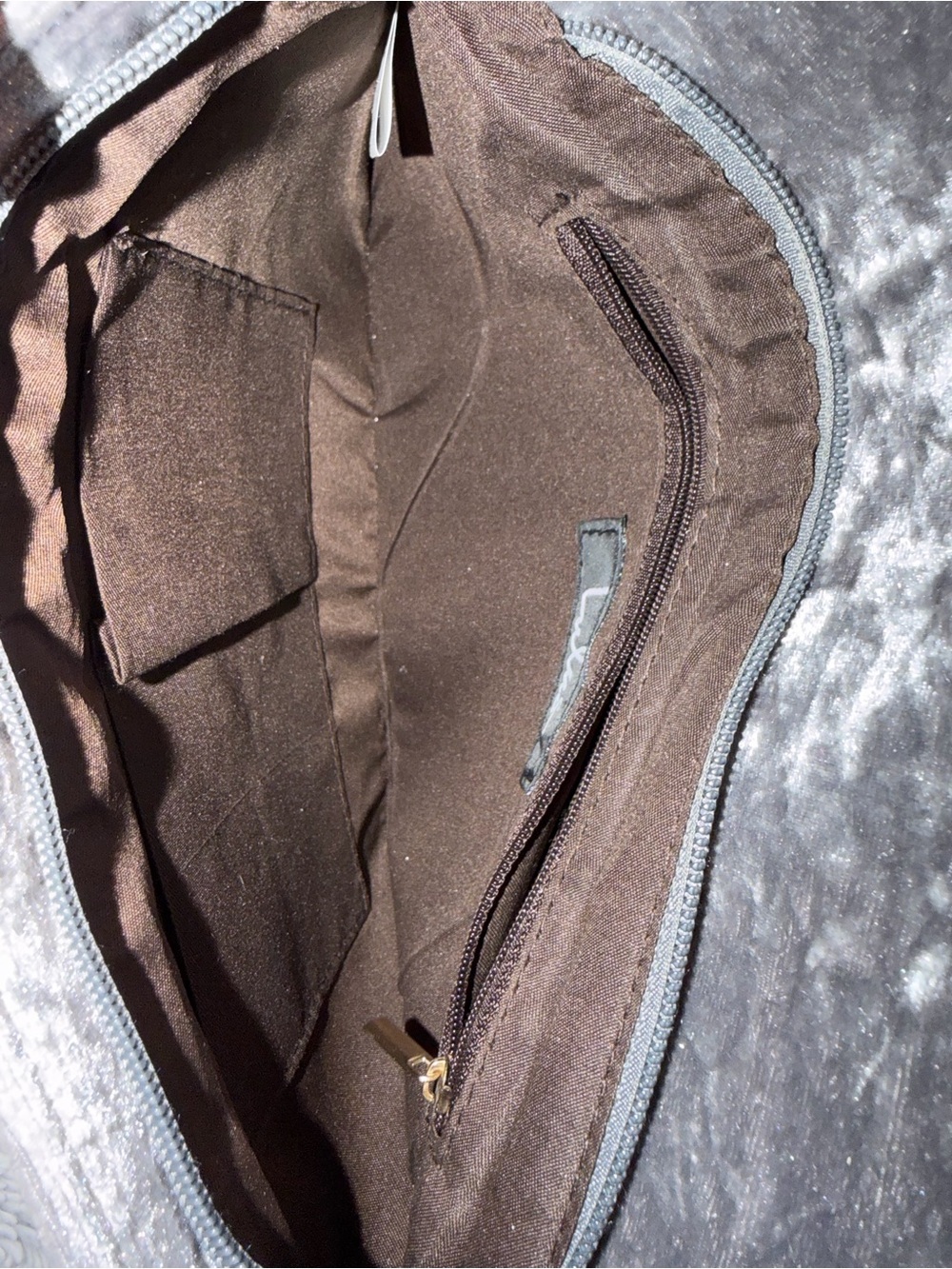 Lulus Gray Crushed Velvet Envelope Clutch Wristlet NWT - Picture 8 of 11